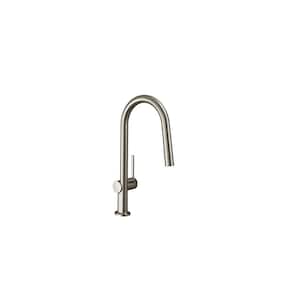 Talis N  Single-Handle Pull Down Sprayer Kitchen Faucet with QuickClean in Stainless Steel Optic