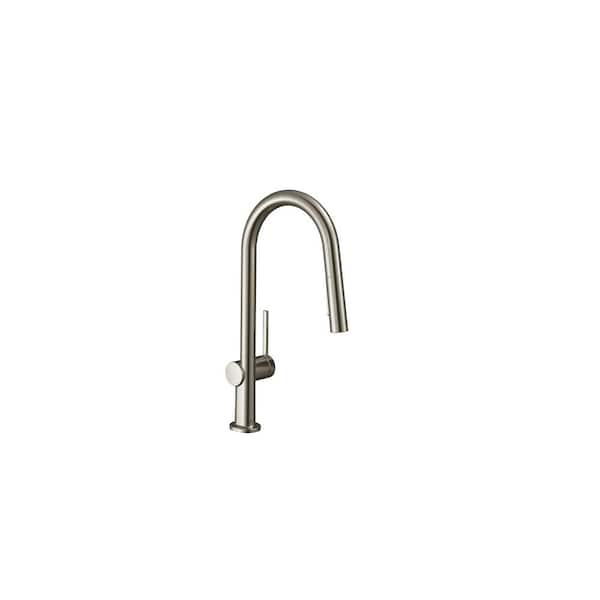 Hansgrohe Talis N  Single-Handle Pull Down Sprayer Kitchen Faucet with QuickClean in Stainless Steel Optic