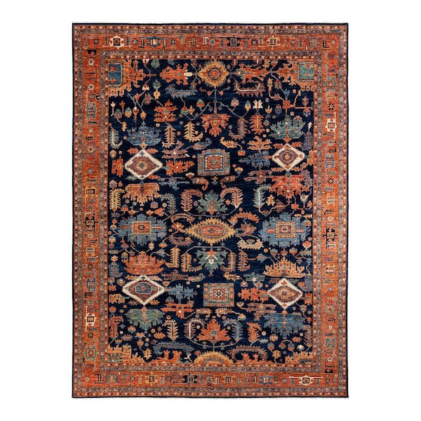 Solo Rugs Serapi One-of-a-Kind Traditional Navy 10 ft. x 13 ft. 5 in. Area Rug