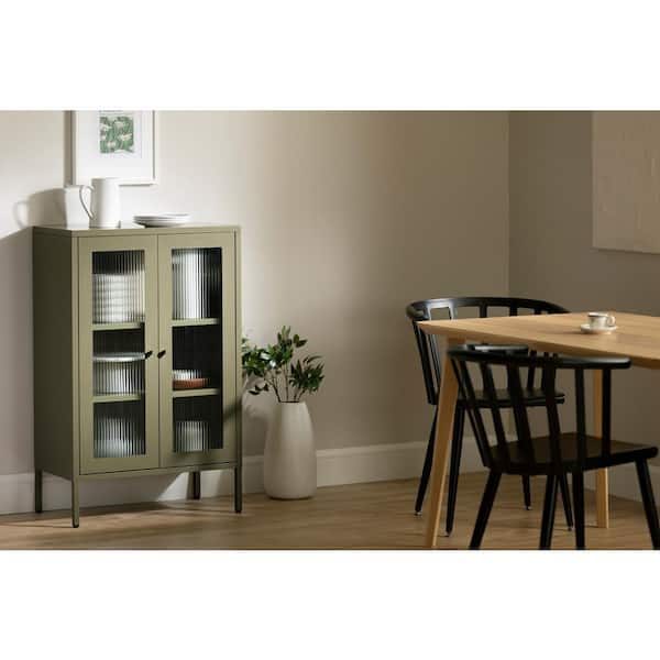 South Shore Eddison Olive Green 25.5 in. Storage Cabinet