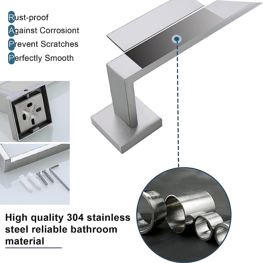 Brushed Nickel 23.6 Inch Stainless Steel Wall Mounted Towel Bar Set