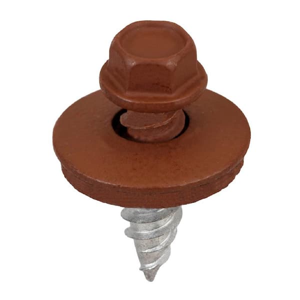 Acorn Hardware #12 x 3/4 in. 1/4 in. Hex Head Stitch Screw in Brown (Bag of 250)