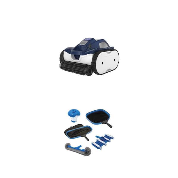 PLSHD Manual Cleaning Kit and Quattro T2 Pressure Pool Vacuum Combo for Inground Pools