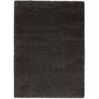 Malibu Shag Dark Grey 5 ft. x 7 ft. Shag Modern Area Rug