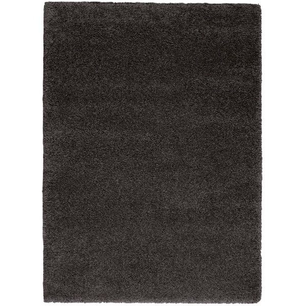 Nourison Malibu Shag Dark Grey 5 ft. x 7 ft. Shag Modern Area Rug