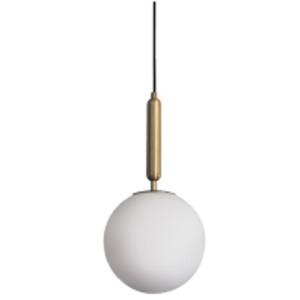 60-Watt 1- Light Gold Pendant Light with Glass Shad, No Bulb Included