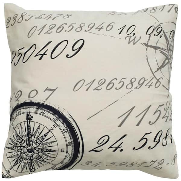 HomeRoots Ivory Solid Polyester 20 in. x 20 in. Throw Pillow