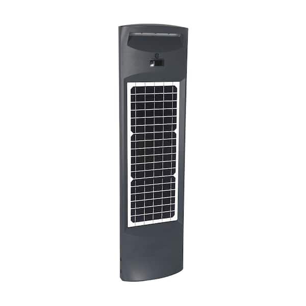 Modern Commercial Solar Grey Motion Sensing LED Bollard Light with 500 Lumen
