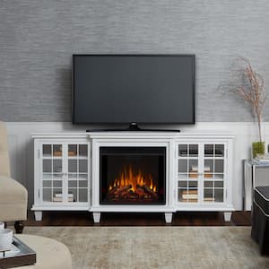 Marlowe 70 in. Freestanding Electric Fireplace TV Stand in White