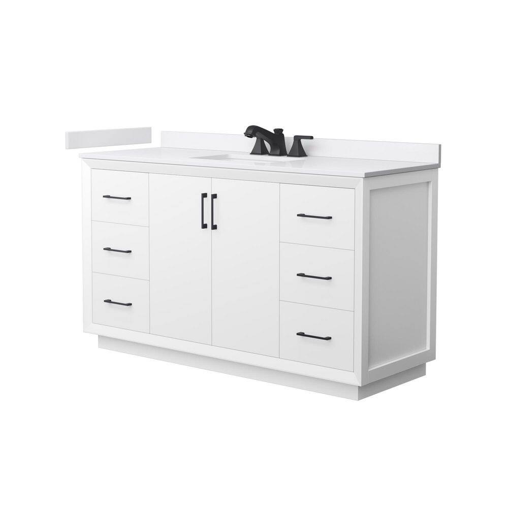 Strada 60 in. Single Freestanding White Bath Vanity with White Cultured Marble Top Assembled price history on PriceWatchPro