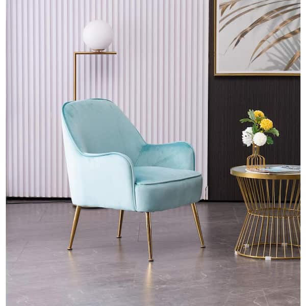 Wateday Light Blue Velvet Ergonomics, Pale Blue Bedroom Chair