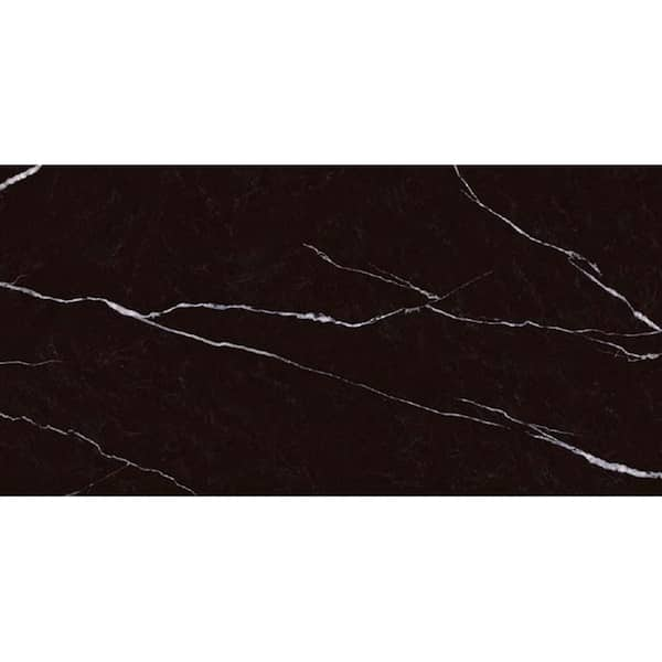 Apollo Tile Splendor Black 23.62 in. x 47.25 in. Polished Porcelain Rectangular Wall and Floor Tile (15.55 sq. ft./case) (2-pack)