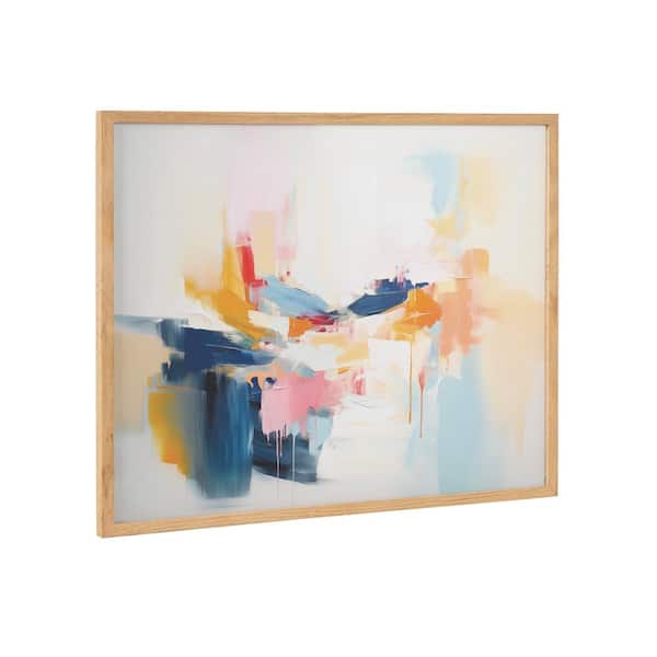 Kate and Laurel Gallery Elegant Coastal Beach Abstract by the Creative Bunch Studio Natural Framed Art Print 20 in. x 16 in.