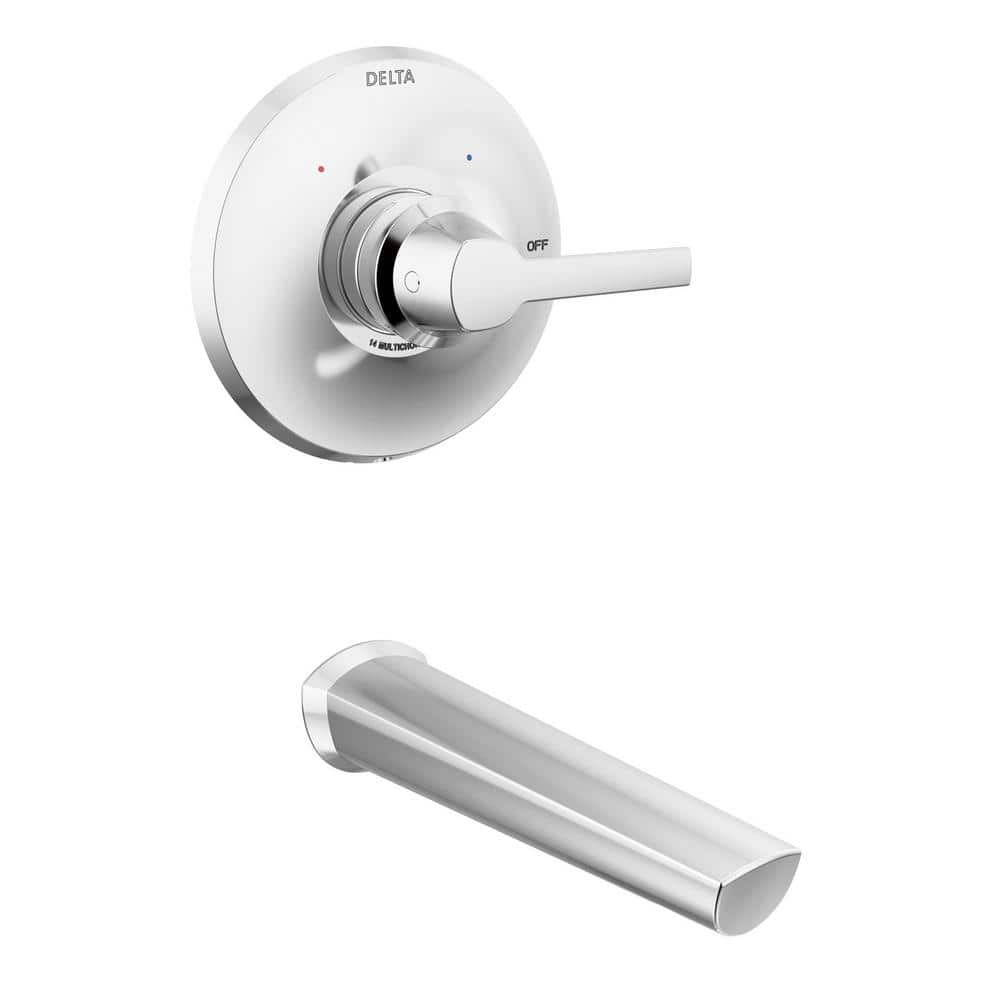 Delta Galeon 1 Handle Wall Mount Tub Trim Kit In Lumicoat Chrome Valve