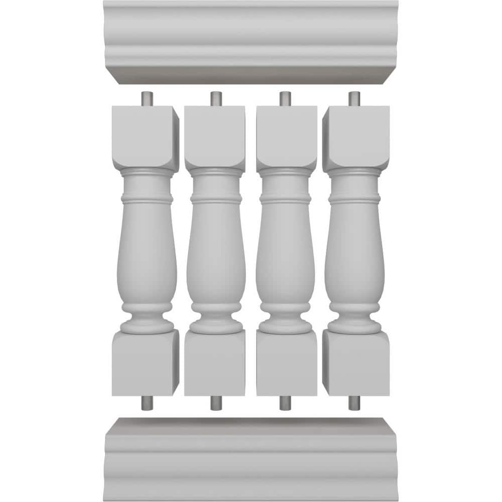 Oxford White Fiberglass and Polyurethane Deck Railing Kit, 24 in x 38 in