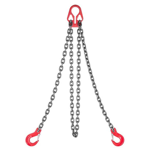 Chain Sling, 5/16 in. x 10 ft. Lifting Chains with 2 Leg Grab Hooks, G80 Alloy Steel Lifting Sling, 7000 lbs. Capacity