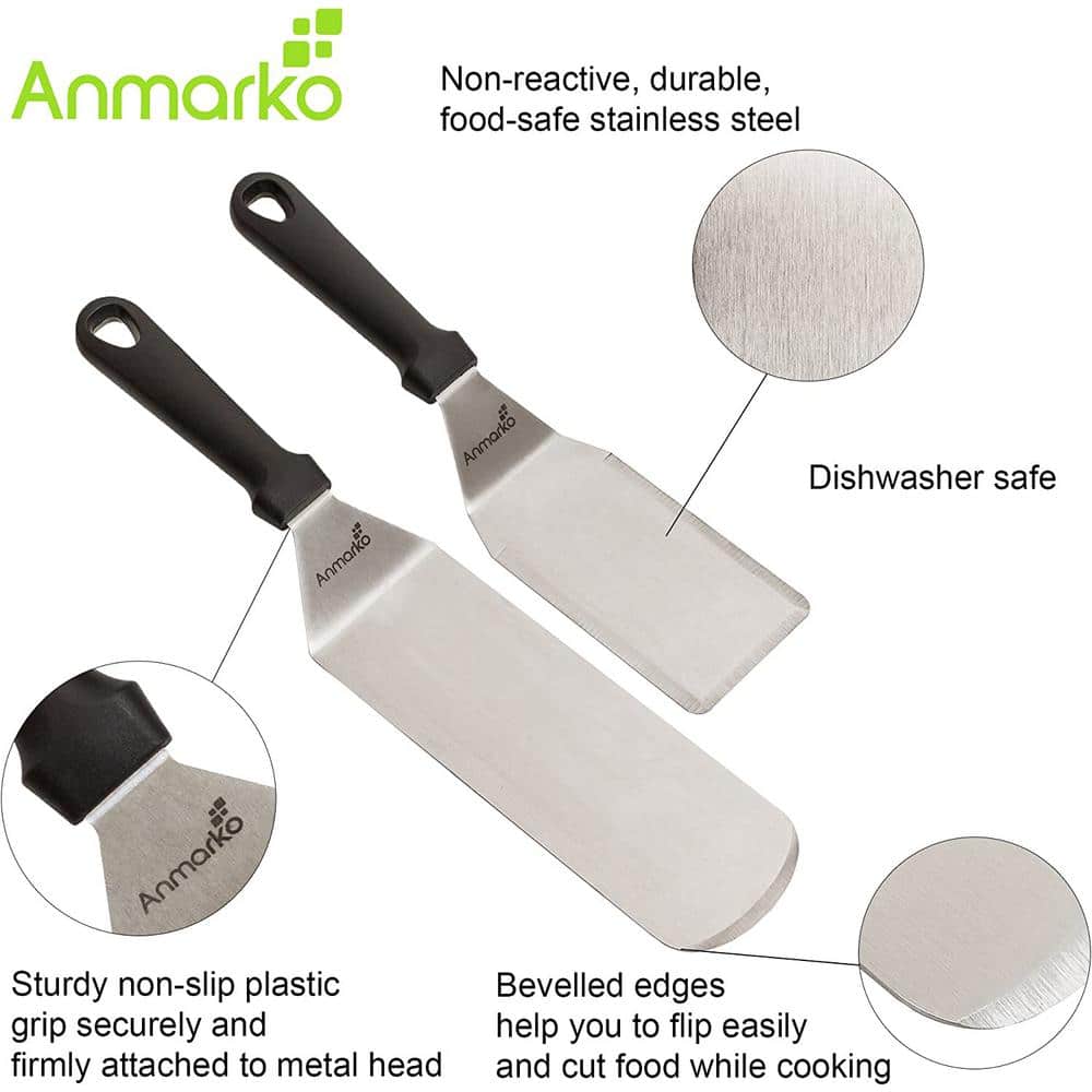 GLFILL Premium Stainless Steel Spatula Set for Grilling - BBQ Tools with