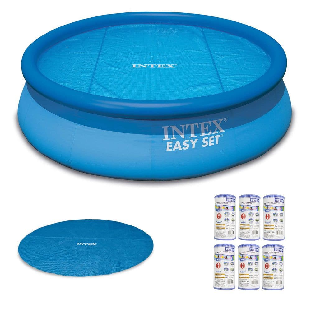 Intex Easy Set 18 ft. Round 48 in. Deep Inflatable Pool Set 29025E ...