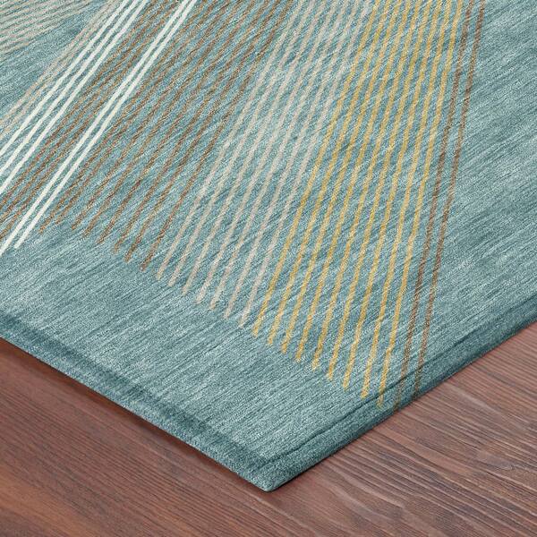 Chantille Machine Washable Indoor/Outdoor Abstract ACN2840 Teal 10 ft. x 14 ft. Area Rug