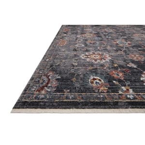 Samra Charcoal/Multi 2 ft. 7 in. x 10 ft. Distressed Oriental Transitional Runner Rug