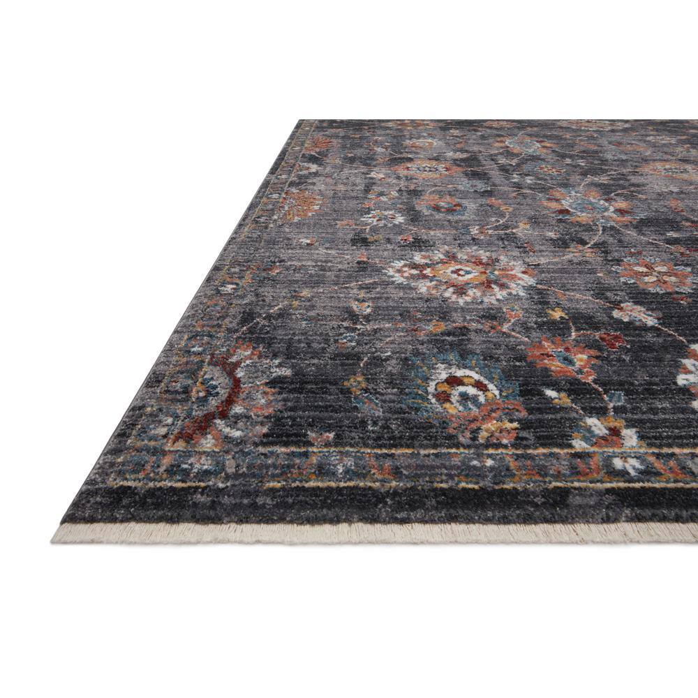 Charcoal Multi Easy-Care Synthetic Oriental Area Rug 5'3" x 7'9"