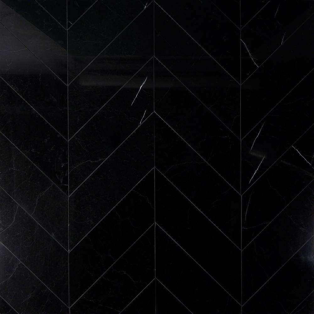 Blackout Nero Marquina 4 in. x 0.39 in. Polished Marble Tile Sample price history on PriceWatchPro