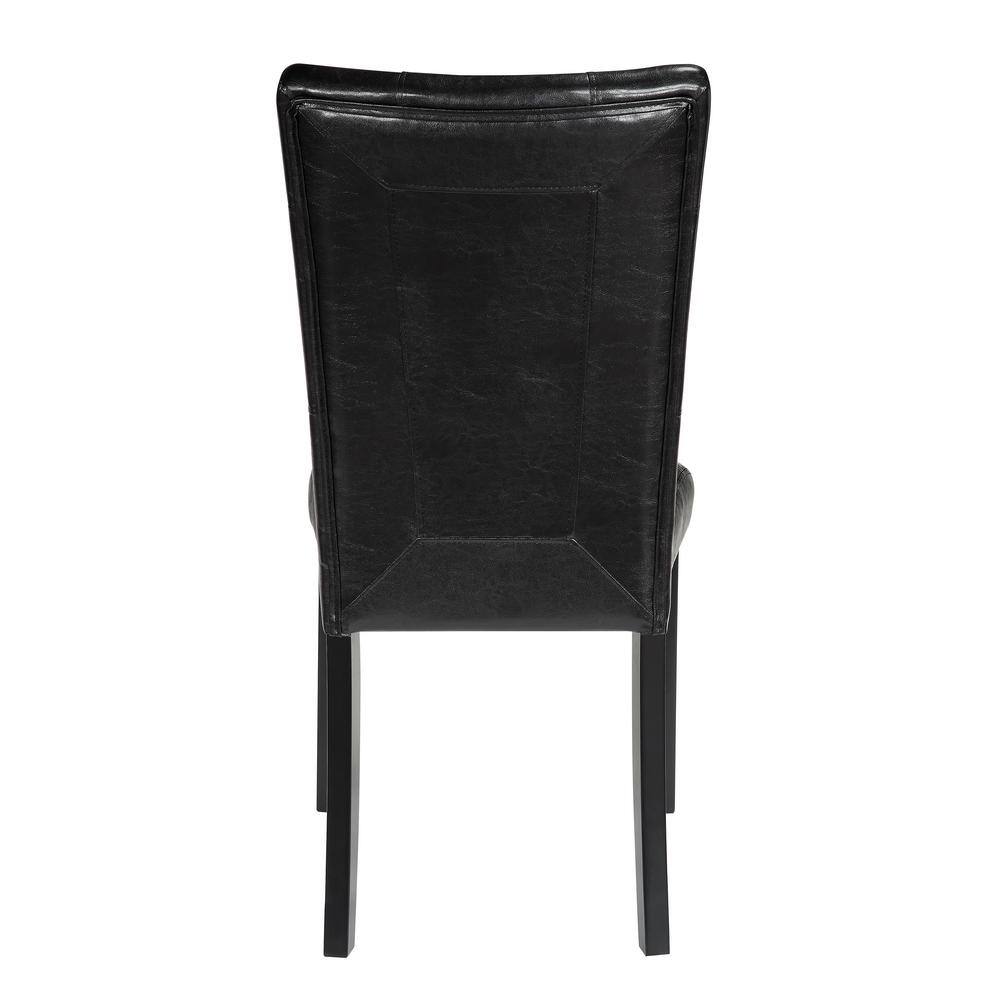 Black Faux Leather Upholstered Parsons Side Chair Set