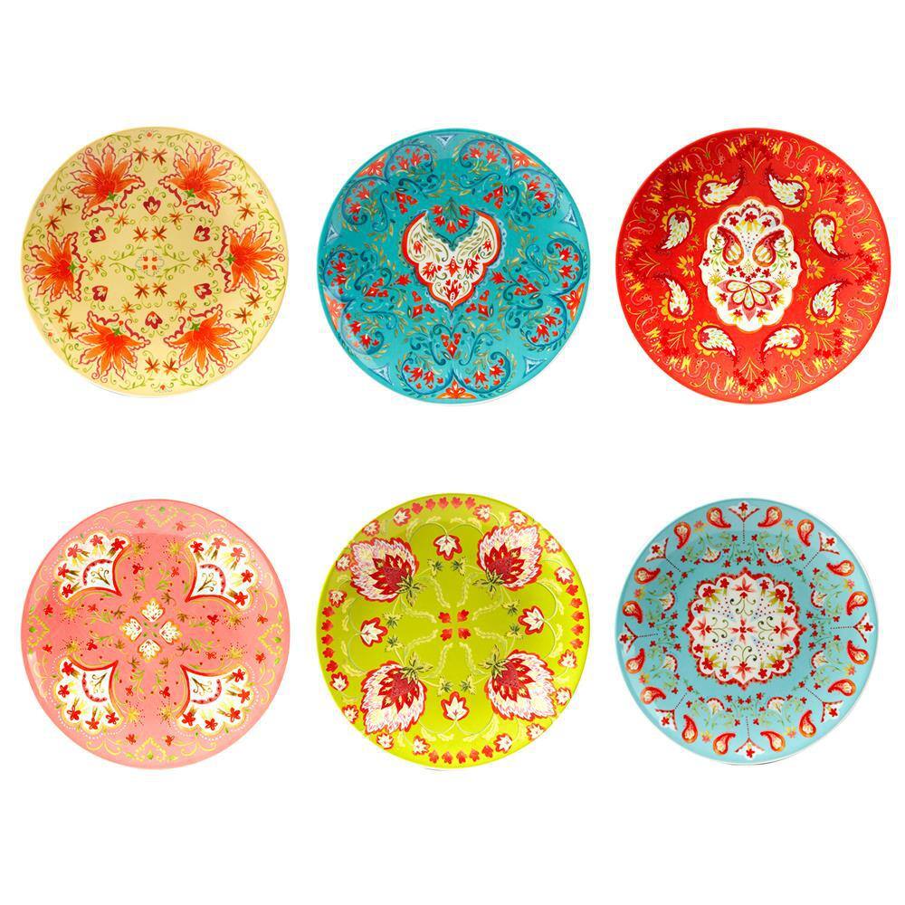 Francesca Assorted Colors Salad Plates (Set of 6) product image for price tracking