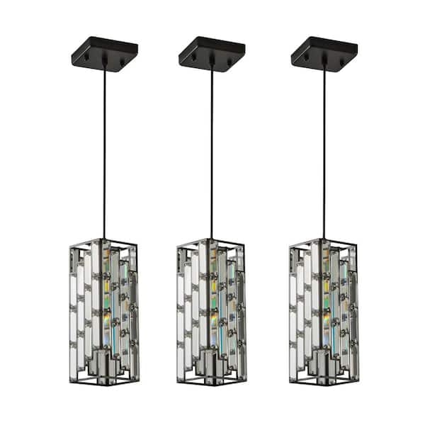 Hunter Gablecrest 3-Light Distressed White Transitional Tiered LED Small Hanging