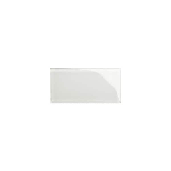 Agreeable Gray 3 in. x 6 in. x 8mm Glass Subway Tile Sample