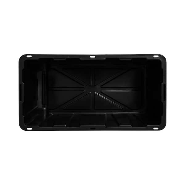 HDX 77 Gal. Tough Storage Tote with Wheels in Black with Yellow