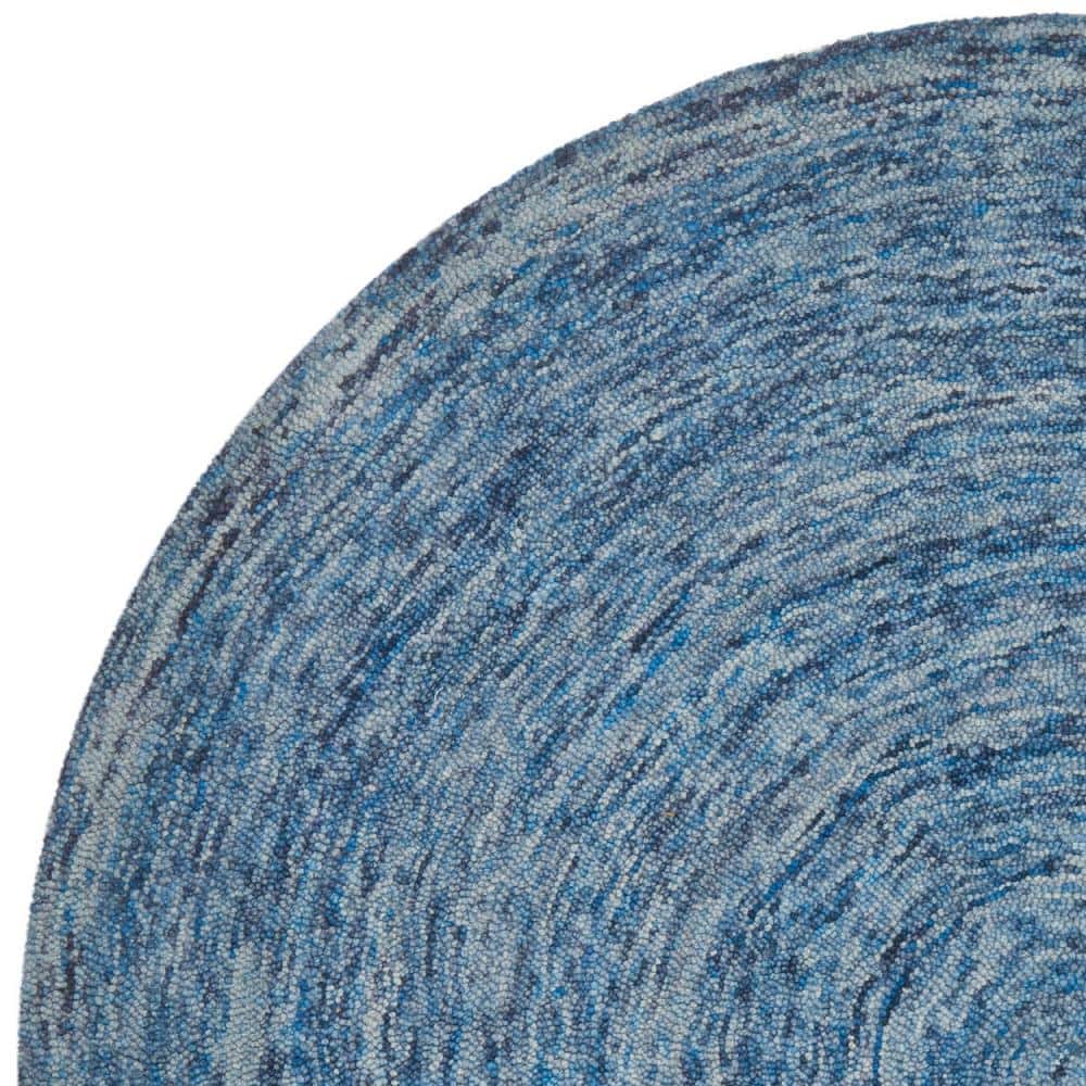 Hand-Tufted Multicolor Wool Round Rug, 6' Diameter