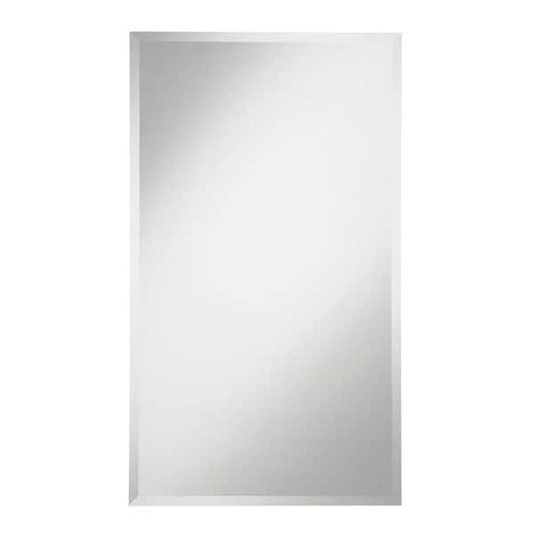 Unbranded Timeless Home 22 in. W x 38 in. H Contemporary Frameless Round Clear Mirror
