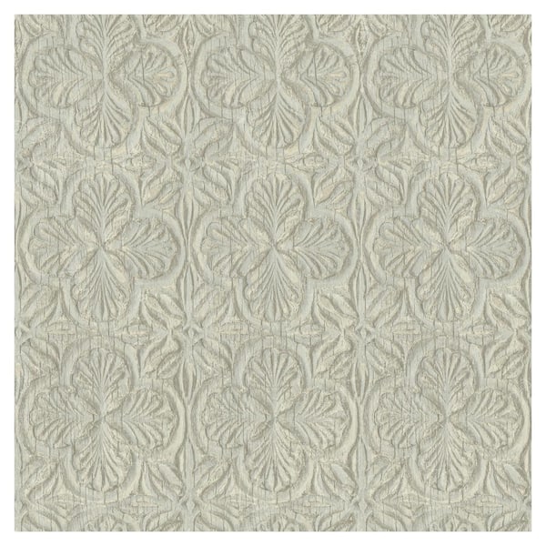 Chesapeake Karachi Wooden Damask Blue Pre-Pasted Non-Woven Wallpaper