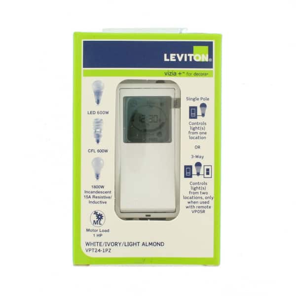 Leviton Interrupteur avec minuterie programmable 24 heures Decora Vizia,  blanc