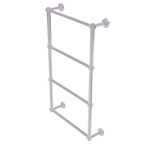 Allied Brass Waverly Place Collection 36 in. Wall Mounted 4 Tier Ladder Towel Bar with Dotted Detail in Polished Chrome