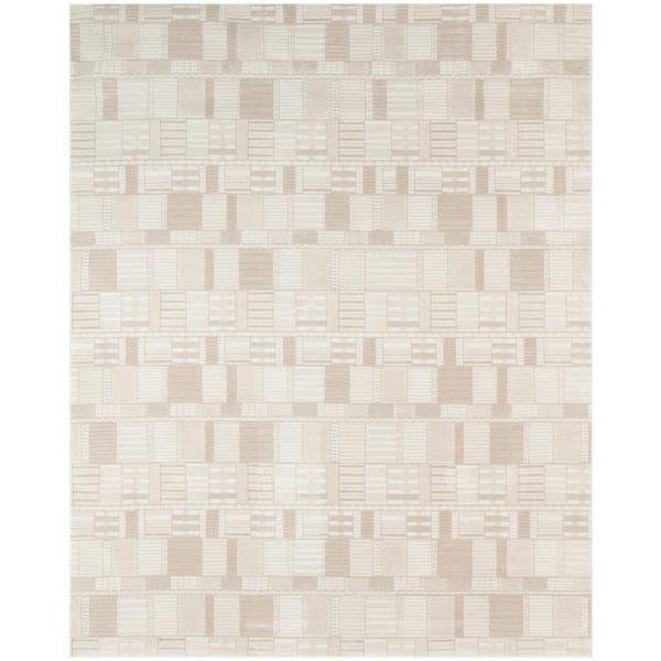 Nourison Nordic Ivory Beige 8 ft. x 10 ft. Geometric Contemporary Area Rug