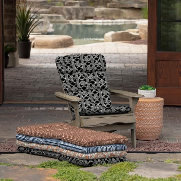 ARDEN 20 in. x 45.5 in. Outdoor Adirondack Cushion in Black Global