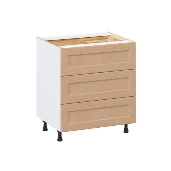 Lakewood Sugar Cookie Shaker Assembled Base Kitchen Cabinet with 4 Drawers (30 in. W x 34.5 in. H x 24 in. D)