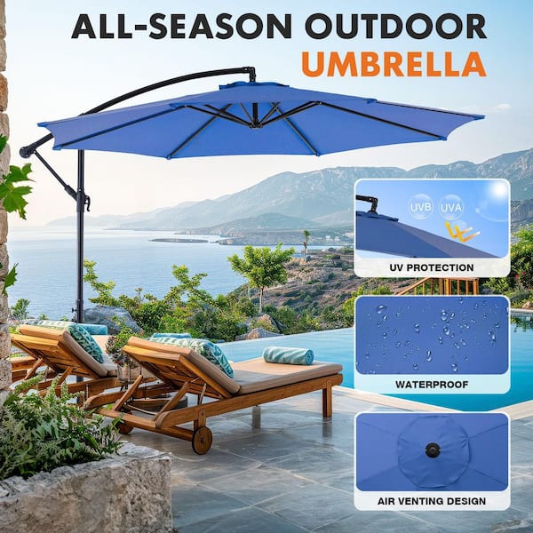 easy tilt patio umbrella Aqua Outdoors Heavy Duty, Wind-Stable, Adjustable & Height Sun Shade for Pool, Deck, Backyard Rust-Free Frame or by the pool 9' Aluminum Patio Umbrella, Crank