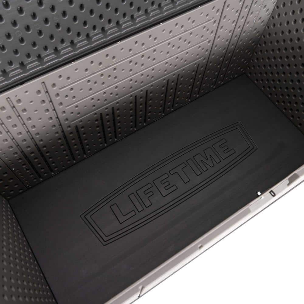 Gray Lockable Resin Deck Box and Bench 150 Gallon