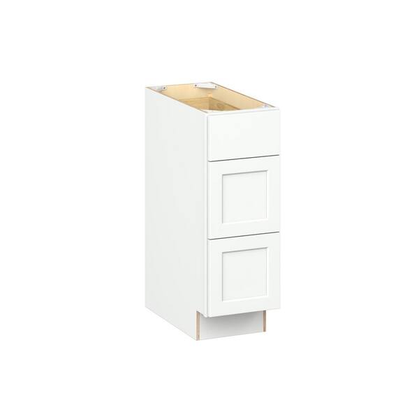 Emerson Pure White Base 3 drawer Ready to Assemble Kitchen Cabinet (12 in. W x 34.5 in. H x 24 in. D)