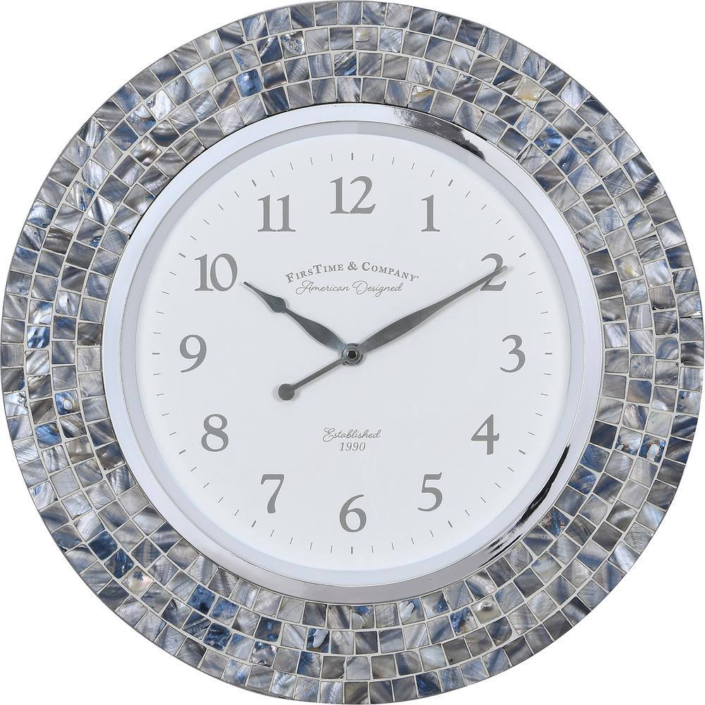 FirsTime & Co. Vivien Blue Pearl Mosaic Clock 31153 - The Home 