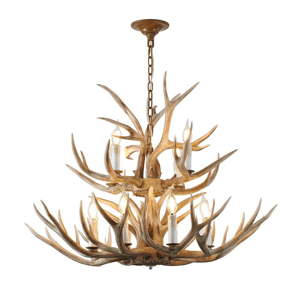 Cecily 12-Light Brown Woven Cylinder Chandelier Living Room with No Bulbs I