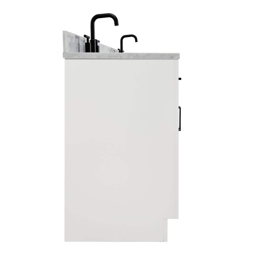 Hepburn 67" White Marble Top Double Basin Freestanding Vanity