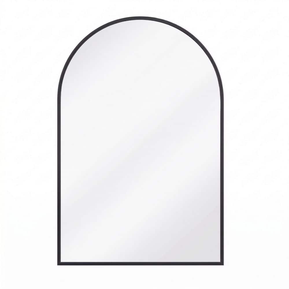 Black 26 in. W x 41 in. H Arched Elegant Modern Aluminum Alloy Framed Decorative Vanity Wall Mirror price history on PriceWatchPro