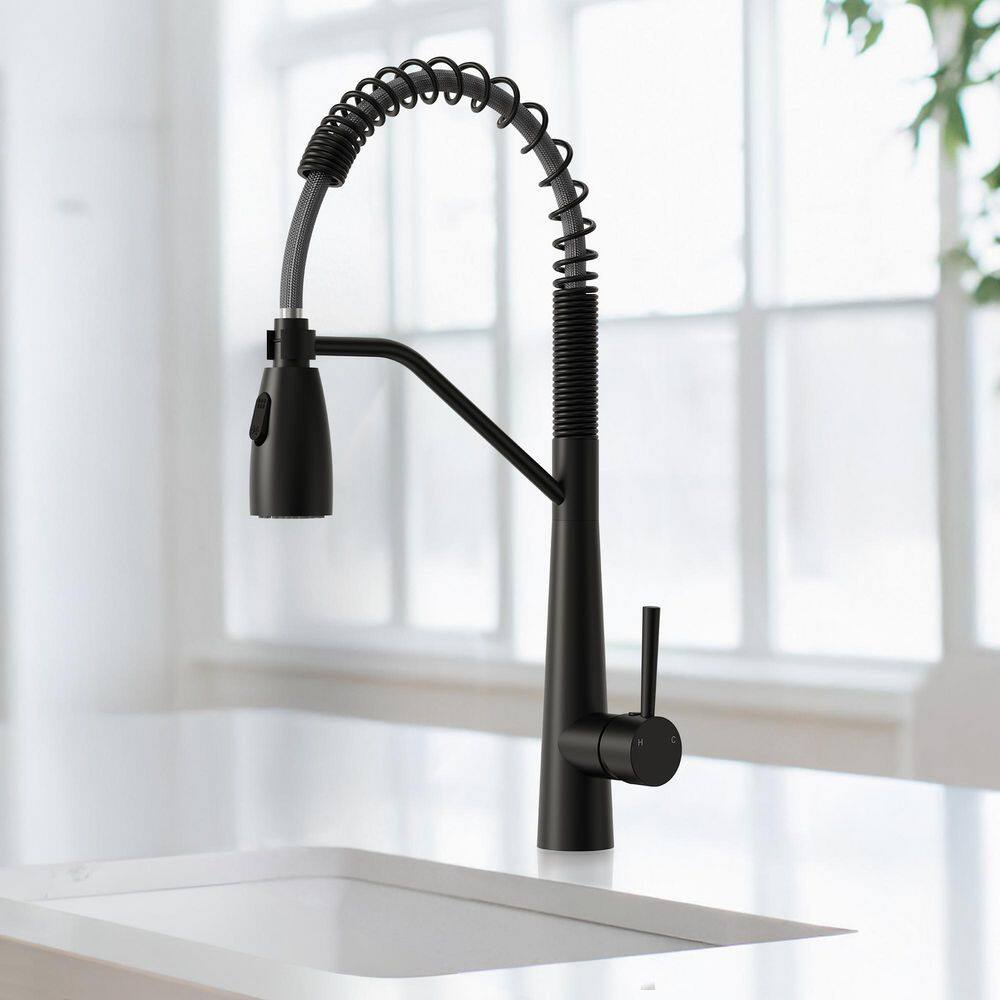 2-Spray Single Handle 20 in. Pull Out Kitchen Faucet with 360° Swivel in Matte Black price history on PriceWatchPro