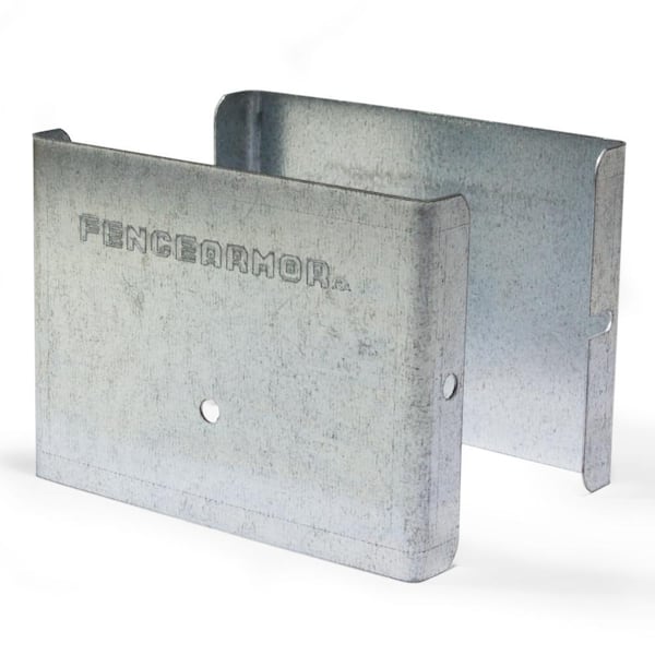Fence Armor 4 in. L x 1/4 ft. H x 1/2 in. D Galvanized Steel Demi Fence Post Guard for Wood or Vinyl