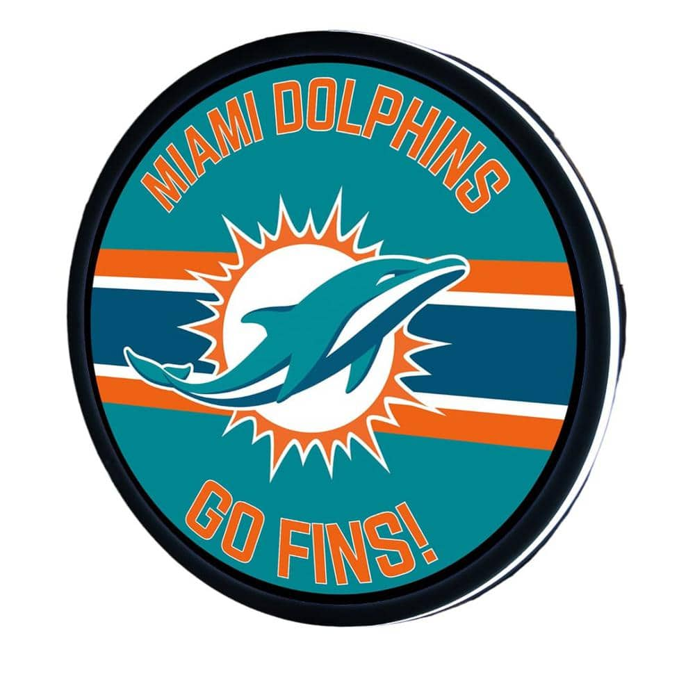 Evergreen Miami Dolphins 15 in. Round Plug-in LED Lighted Sign ...