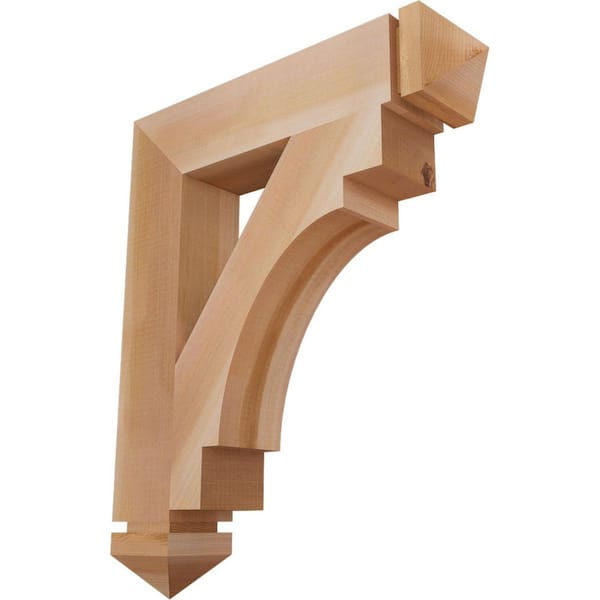 Ekena Millwork 3.5 in. x 24 in. x 20 in. Western Red Cedar Merced Arts and Crafts Smooth Bracket